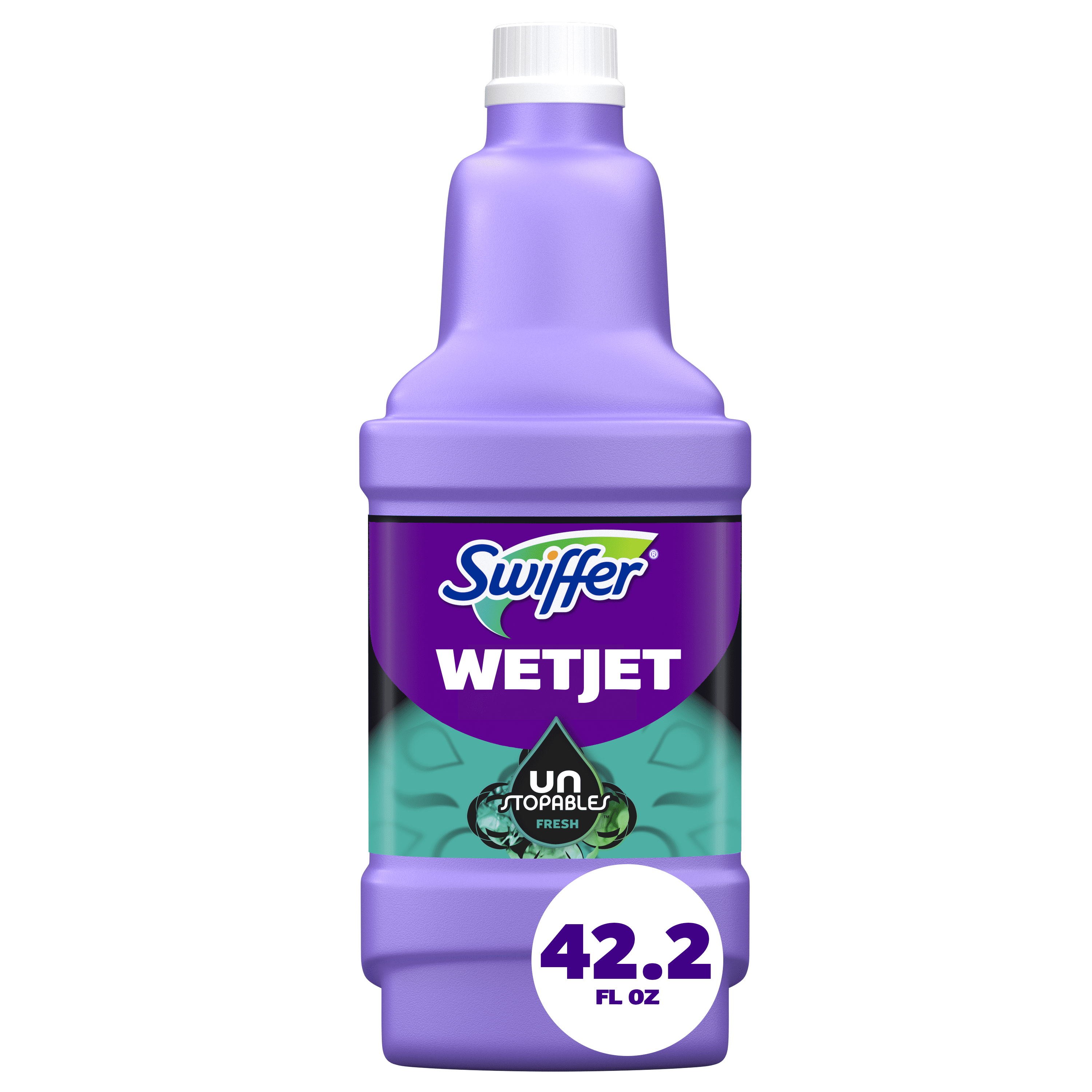 (4 pack) Swiffer Wet Jet Mop Refill Solution, Floor Cleaner, Unstopables, 1.25L