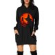 thumbnail image 1 of Vestido tipo sudadera con capucha y bolsillo de longitud media con estampado de Halloween para mujer Fridja  nbo4409, 1 of 5