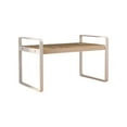 thumbnail image 2 of ICQOVD Desktop Storage Rack Iron Frame Wood Board Double Layer Shelf Bookshelf for Home Office White 30x20x18cm, 2 of 6