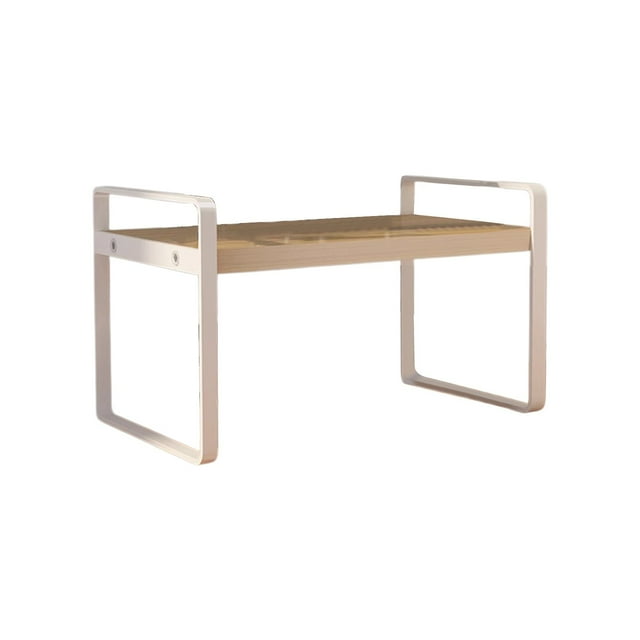 Desk with Storage Desktop Storage Rack, Iron Frame, Wooden Board Storage Rack, Double-Layer Storage Platform, Student Bookshelf