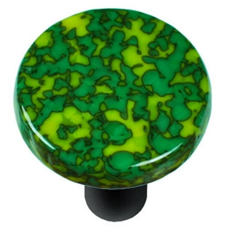 Granite Light Post - Hot Knobs HK8051-KRB Granite Sunflower Yellow & Jade Green Round Glass Cabinet Knob - Black Post
