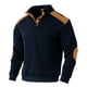thumbnail image 4 of Kalauyu Mens Warm Sweatshirt Casual Textured Stand Collar Quarter Fall Metal Button Pullover Sweaters Long Sleeve with Pockets, 4 of 4