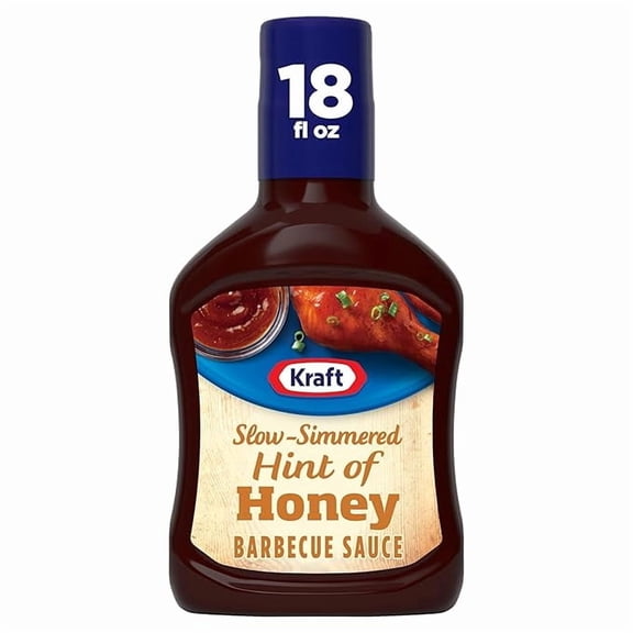 Pack of 1 Kraft Hint of Honey Slow-Simmered Barbecue BBQ Sauce, 18 oz Bottle