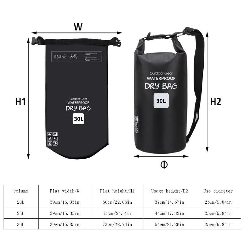 JZROCKER Waterproofs Dry Bag Floating Water Sacks Portable Folding Beach Storage Pack