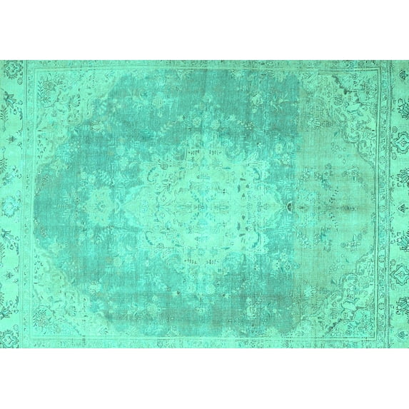 Ahgly Company Indoor Rectangle Persian Turquoise Blue Traditional Area Rugs, 5' x 8'