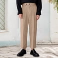thumbnail image 2 of Gyexs Mens Chinos Pants Loose Fit Classic Fit Straight Leg Business Casual Slacks Relaxed Fit Elastic Waist Khaki Trousers Men's Fashion Khaki, Szie XL, 2 of 4