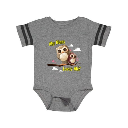 

Inktastic My Nana Loves Me Owl Gift Baby Boy or Baby Girl Bodysuit
