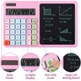 thumbnail image 4 of 12-Digit Desktop Calculator with Notepad & Stylus, Cute Pink Basic Calculator for Office, School, Home, Financial Math – Portable Multi-Function Desk Accessory for Women & Students, 4 of 7