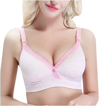 

Womens Underwear Women Feeding Nursing Pregnant Maternity Bra Openable Breathable Pregnant women s front buckle breathable underwear gathered anti-sagging breastfeeding bra pink XL 80C