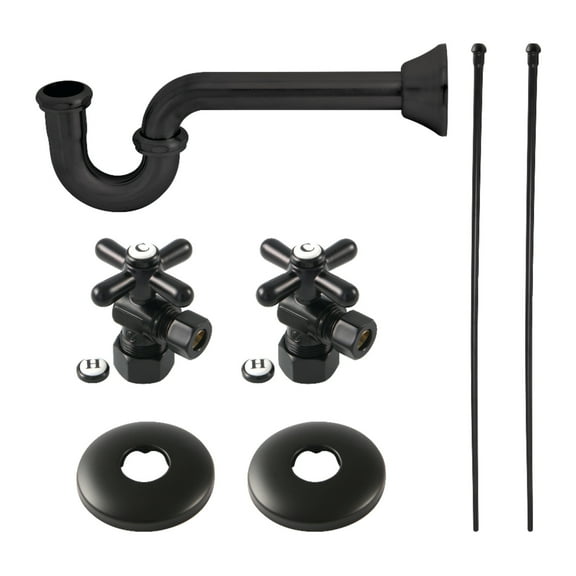 Kingston Brass KPK300 Trimscape Traditional Plumbing Supply Kit Combo, Matte Black