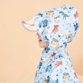 thumbnail image 4 of REDARER Unisex Kids Dinosaur Car Print Hooded One Piece Rain Suit Reflective Strips Packable Waterproof Outdoor Boys Girls Raincoat with Storage Bag,1-3 Years, 4 of 5