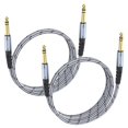 thumbnail image 1 of Cable de instrumento JOLGOO TRS de 1/4 pulgadas, 1 m, paquete de 2 unidades para guitarra y bajo, 1 of 6