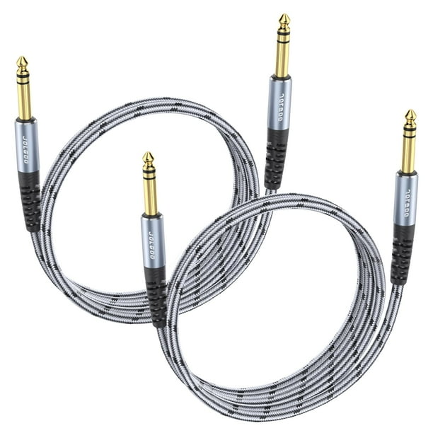 Cable de instrumento JOLGOO TRS de 1/4 pulgadas, 1 m, paquete de 2 unidades para guitarra y bajo
