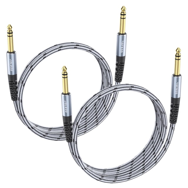 Cable de instrumento JOLGOO TRS de 1/4 pulgadas, 1 m, paquete de 2 unidades para guitarra y bajo
