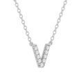 thumbnail image 6 of Araiya Fine Jewelry Sterling Silver Diamond V Initial Pendant with Silver Cable Chain Necklace (1/20 cttw, I-J Color, I2-I3 Clarity), 18", 6 of 6