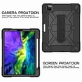 thumbnail image 5 of Dteck Case For iPad Pro 11 2nd Gen 2020 & 1st Gen 2018, Heavy Duty Rugged Drop Proof Shockproof Hybrid Armor Case with Stand Pencil Holder Hand Strap Shoulder Strap, Black, 5 of 8