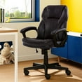 thumbnail image 2 of Pemberly Row Traditional Faux Leather Managers Office Chair in Chestnut Brown, 2 of 10