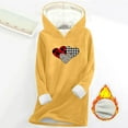 thumbnail image 3 of FNFYFH Sweatshirt Hoodie Women Long Sleeve Fleece Lined Pullover Tops Cozy Fleece Lined Graphic Hoodies Thickened Winter Tunic Top, 3 of 3