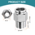 thumbnail image 2 of Uxcell Push to Connect Fitting 1/2" x 3/8" Thread Stainless Steel Straight Union, 2 of 7