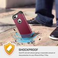 thumbnail image 5 of Funda para iPhone 8 Plus/iPhone 7 Plus, híbrida de 3 capas, rígida, de policarbonato, de goma suave, resistente, a prueba de golpes, antideslizante, protección completa., 5 of 5