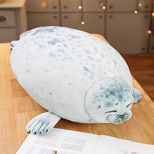 20-80cm Huge Cute Sea Lion Plush Toys Soft Seal Plush Stuffed Sleep Dolls Simulated 3D Novelty Throw Pillows Gift for ChildrenWhite40cm Deng Xun unisex