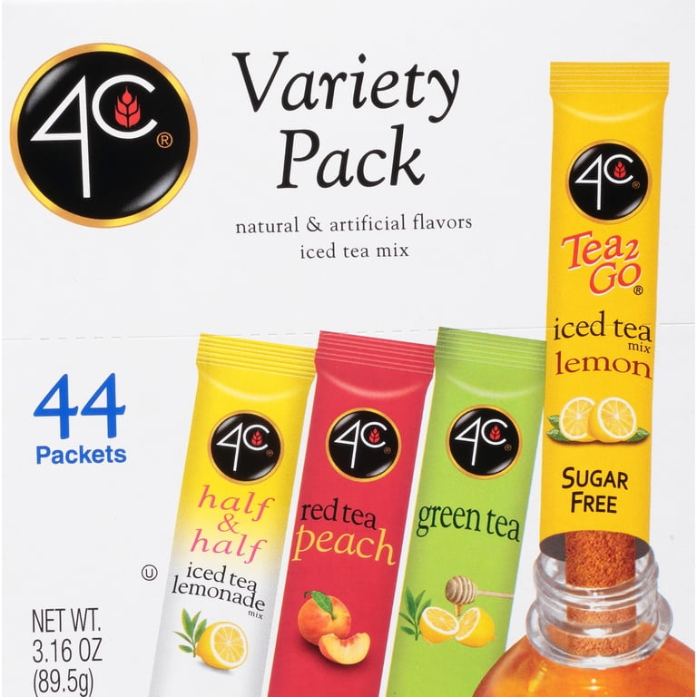 4C, Iced Tea Mix Variety Pack, 3.16 Oz, 44/pack, Sugar-Free with