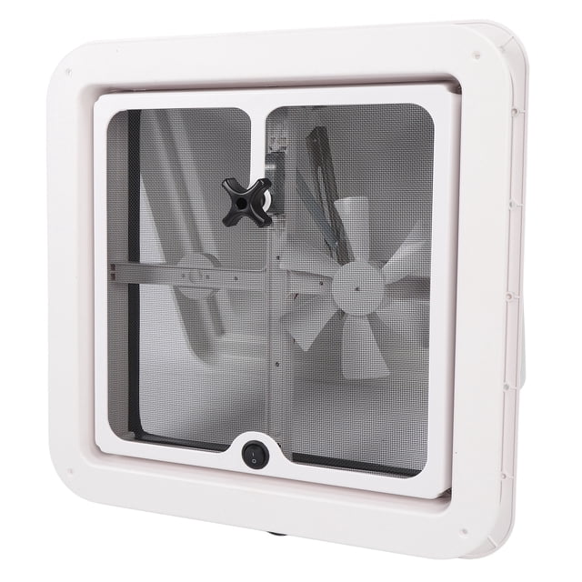 Ventilateur de Ventilation d'Air RV, 340 X 340mm Angle Réglable Résistant aux Chocs et à l'Eau avec Écran en Maille pour Véhicule Récréatif