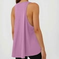 thumbnail image 4 of MIXUE Boho Tops For Women Summer Solid Color Round Neck Sleeveless Sports Yoga Vest Pullover Shirts For Women T Shirts Holiday Wear,Purple,L, 4 of 7