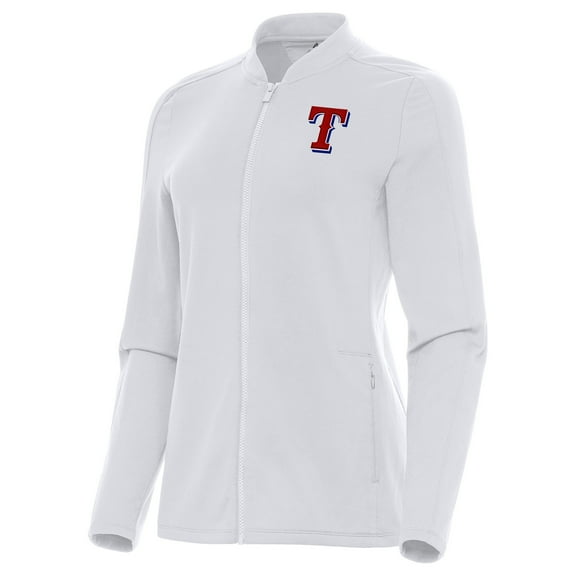 Women's Antigua White Texas Rangers Continual Full-Zip Jacket