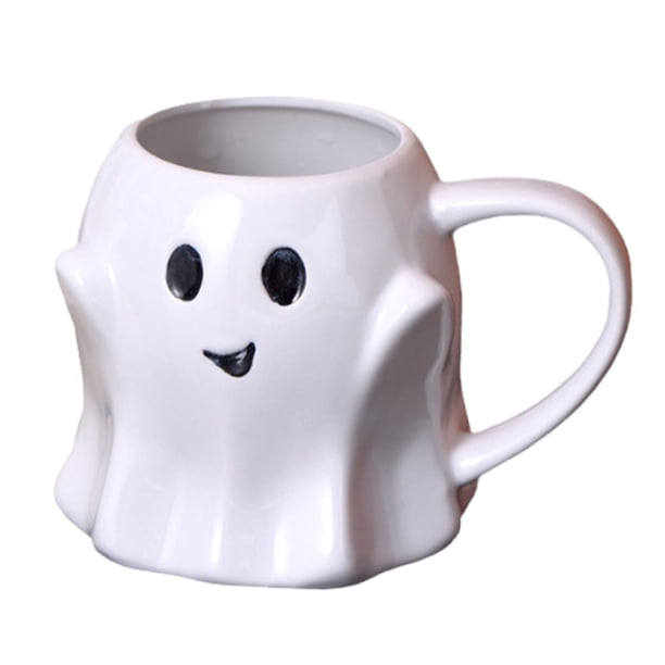 Naiovety Taza de café de cerámica de fantasmas para regalos de Halloween y Navidad, taza de café de Halloween de Acción de Gracias, familia Teteras blanco