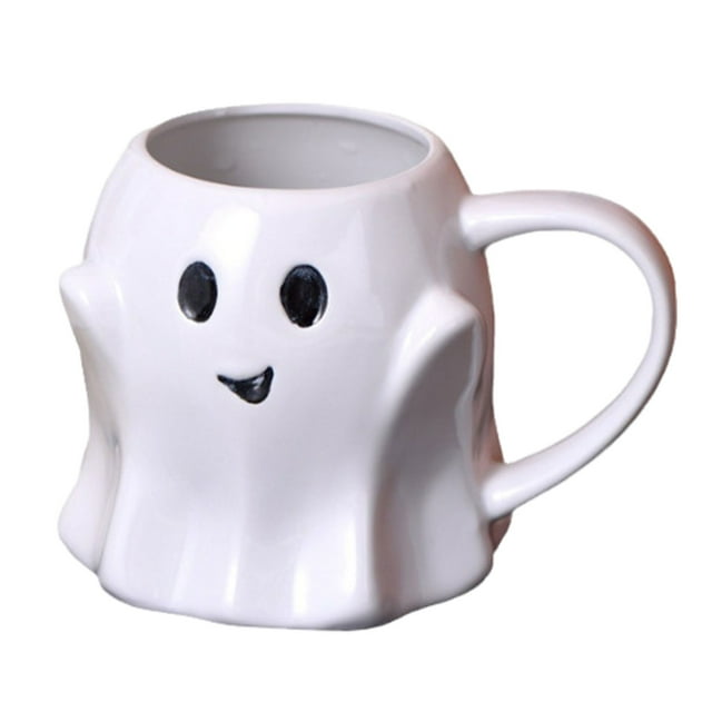 fastboy Spooky 3D Halloween Coffee Mug With Ghosts Pattern For Halloween Lovers Ghosts Coffee Mug Ghosts Mug white