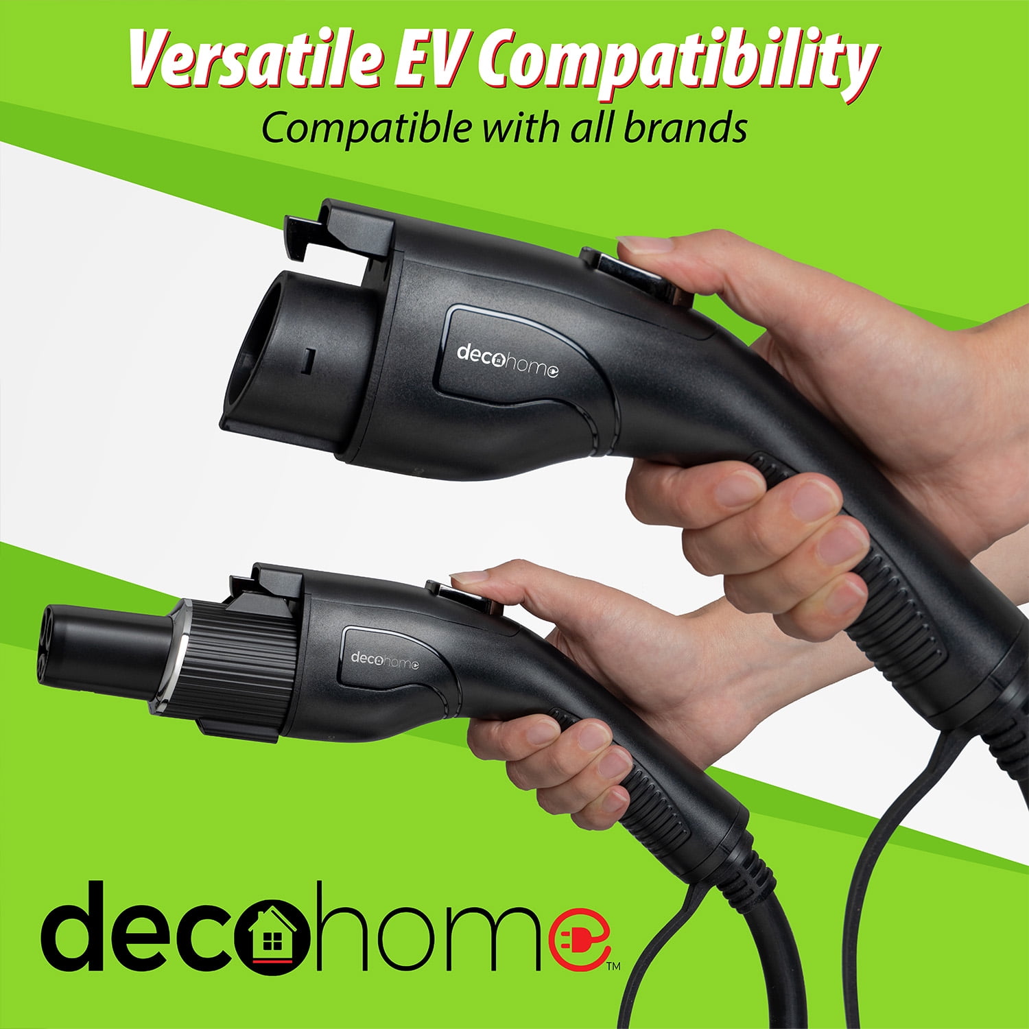 Deco Home Level 2 EV Charging Station, 240V 40A, SAE J1772 Plug and NEMA 14-50 Plug, Tesla Adapter Included