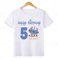thumbnail image 3 of Camiseta de cumpleaños feliz de Lilo & Stitch de Disney para niños, ropa para niñas de 1, 2, 3, 4, 5, 6, 7, 8 y 9 años, camiseta divertida para niños, ropa para niños, 3 of 5