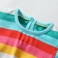 thumbnail image 4 of Children's Girls' Dress Short Sleeve Casual A Line Rainbow Stripes Strawberry Ladybird Buterfly Dresses, 4 of 9
