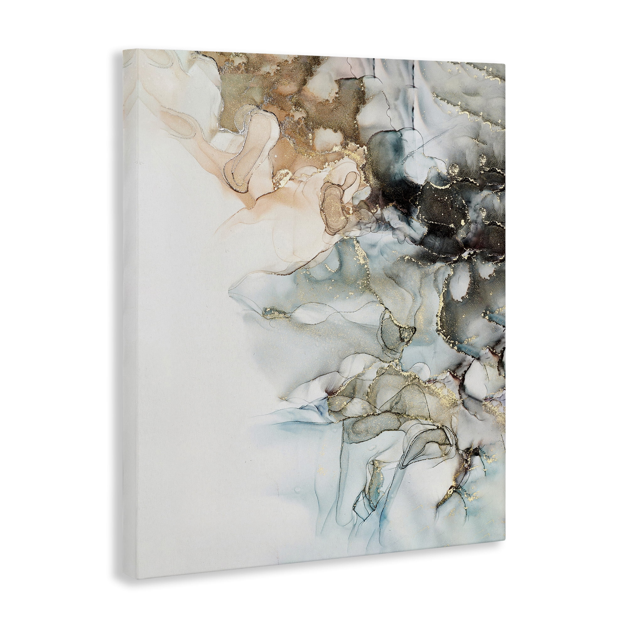 Stupell Industries Glam & Neutral Abstraction Abstract Painting Gallery Wrapped Canvas Art Print Wall Art, 24 x 30