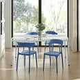 thumbnail image 2 of Xdeco Modern Dining Chairs Set of 4, Stackable Plastic Chair with Anti-Slip for Indoor/Outdoor, Home, Kitchen, Office, Living Room, No Assemably, Blue, 2 of 8
