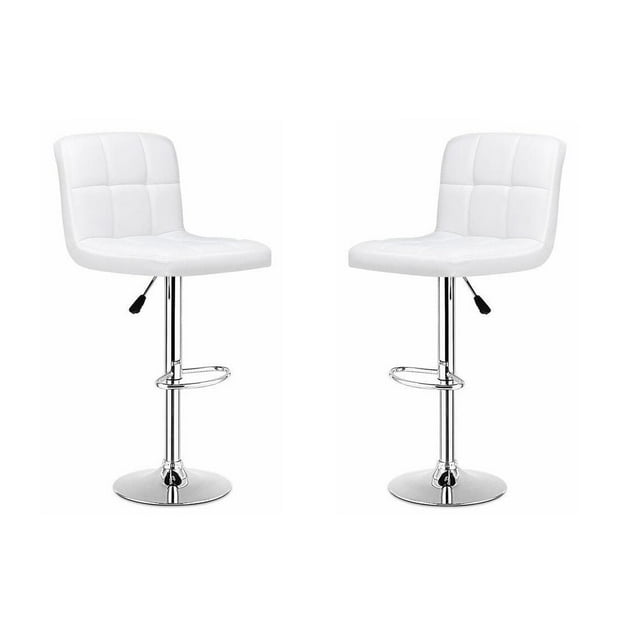 Heavenly Collection Leather Adjustable Stool for Dining Area Set of 2