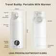 thumbnail image 6 of Portable Bottle Warmer for Baby – Fast Heating Milk Warmer for Travel, Breast Milk & Formula, 17oz Leak-Proof Stainless Steel, IPX6 Waterproof, Rechargeable with Long Battery Life with Cleaning Brush, 6 of 8