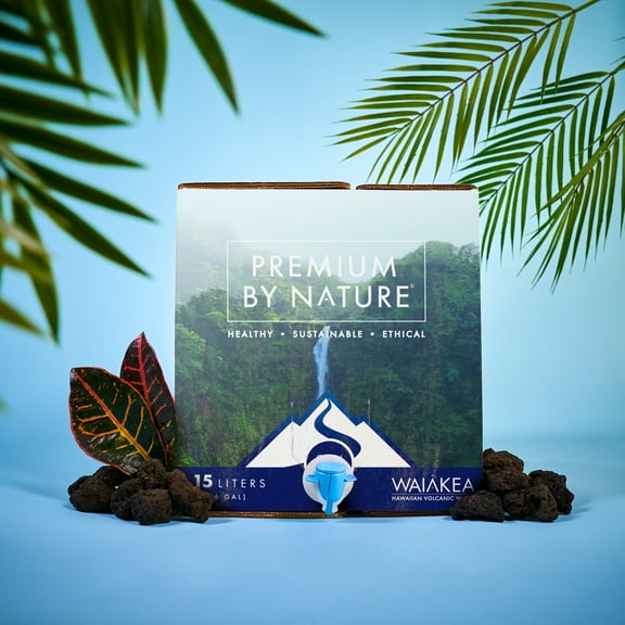 Waiakea Naturally Alkaline Hawaiian Volcanic Water, Natural Electrolytes & Minerals, 15L - Spouted Box