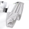 thumbnail image 2 of ZXLBBD Boys Elastic Waisted Drawstring Joggers Sweatpants Letter Print Athletic Trousers with Pockets for Kids Youth Versatile Casual Outdoor,Light Gray,Size 15 Y-16 Y, 2 of 7