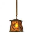 thumbnail image 2 of Meyda 110915 7 in. Square Whispering Pines Mini Pendant, Antique Copper & Amber Mica, 2 of 5