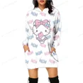 thumbnail image 2 of Sudadera con capucha de gran tamaño con estampado de otoño 2024, sudadera con capucha informal para mujer, sudadera HELLO KITTY, sudadera holgada informal ajustada con capucha, 2 of 5