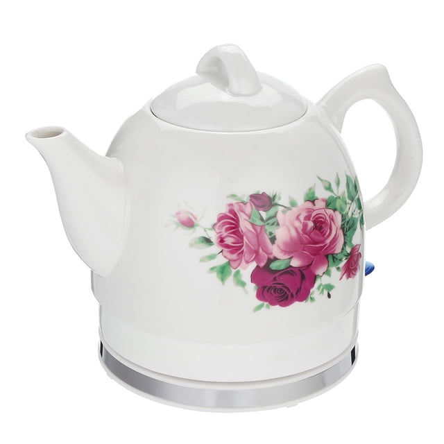 1.2L Ceramic Electric Country Rose Cottage Kettle Retro Vintage Cordless Tea Pot 220V