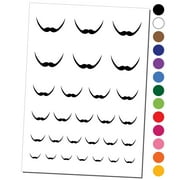 Dali Mustache Moustache Silhouette Water Resistant Temporary Tattoo Set Fake Body Art Collection - Black