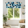 thumbnail image 6 of Blue Khaki Valances for Windows Nordic Retro Medieval Geometric Abstract Valance Rod Pocket Light Filtering Short Window Treatments Curtains for Kitchen Bathroom Living Room Bedroom, 60 x 18 Inch, 6 of 7