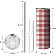 thumbnail image 5 of 20oz Red and White Plaid Pattern Skinny Tumblers Stainless Steel Tumbler with Lid and Straw,Vacuum Insulated Double Wall Travel Tumbler Cups with Cleaning Brush for Coffee,Tea, 5 of 6