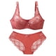 thumbnail image 3 of Lencería Sexy de encaje de talla grande para mujer, Conjunto de sujetador de copa BCDE transparente y grueso, ropa interior transpirable, bragas, 3 of 4