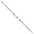 thumbnail image 6 of 14K White Gold Medical Soft Diamond Shape Red Enamel ID w Semi-Solid Figaro Bracel, 6 of 6
