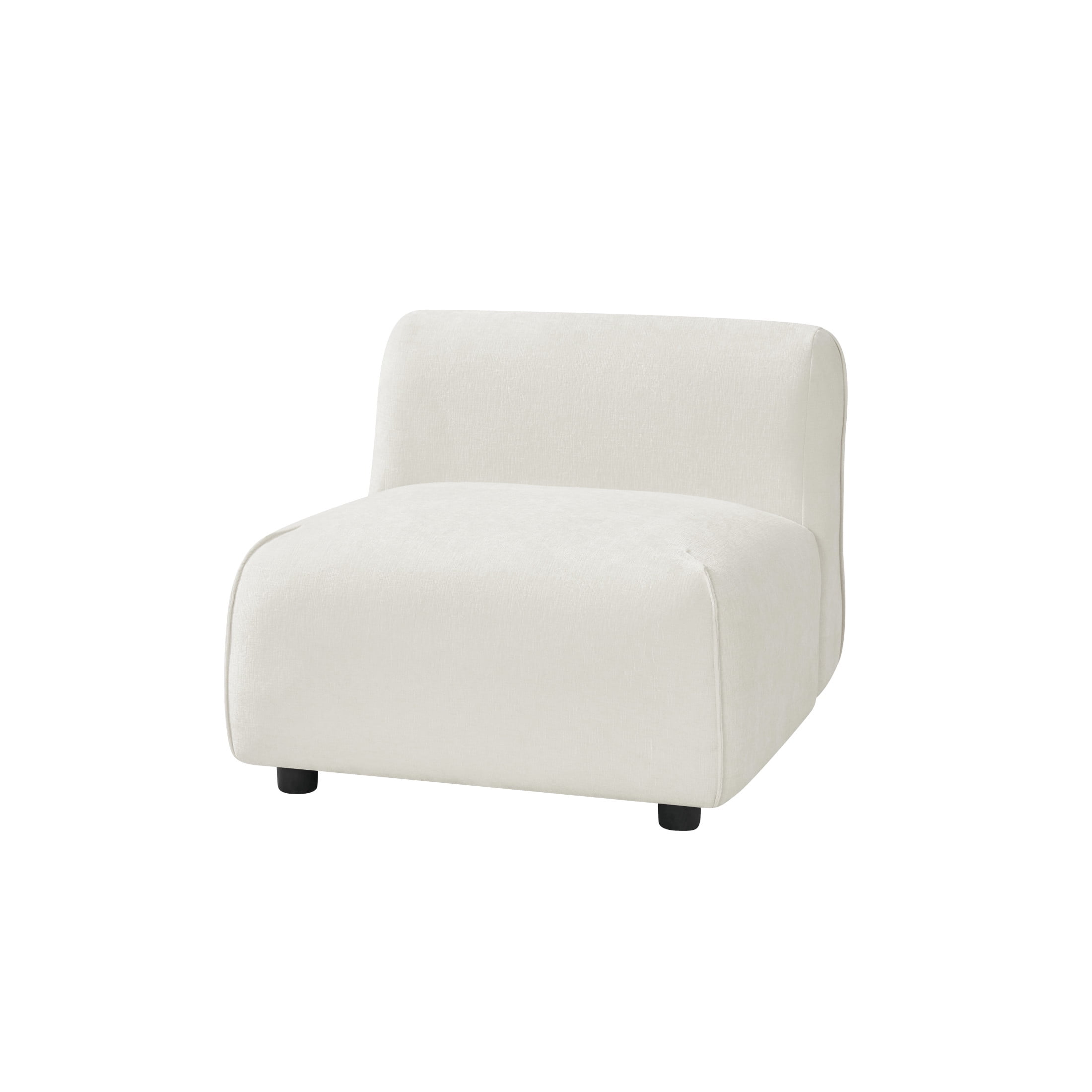 Christopher Knight Home 32"D Modern Curved Upholstered Armless Accent Chair, Plush Beige Seat