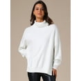 thumbnail image 2 of DARING DIVA Turtleneck Sweater Pullover Fall Winter Outfits L White, 2 of 6